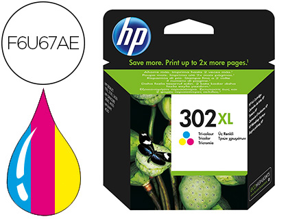 CARTOUCHE HP 302XL JET D'ENCRE FAU67AE 3 COULEURS CYAN/MAGENTA/JAUNE 330P