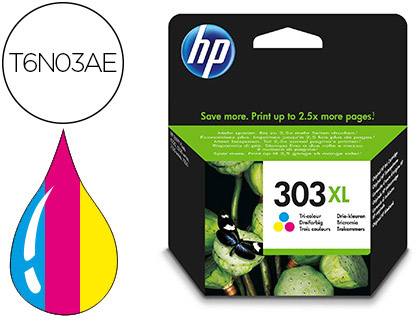 CARTOUCHE HP 303XL JET D'ENCRENVY PHOTO 6230/7130/7830 3 COULEURS MAGENTA/JAUNE/CYAN 415P